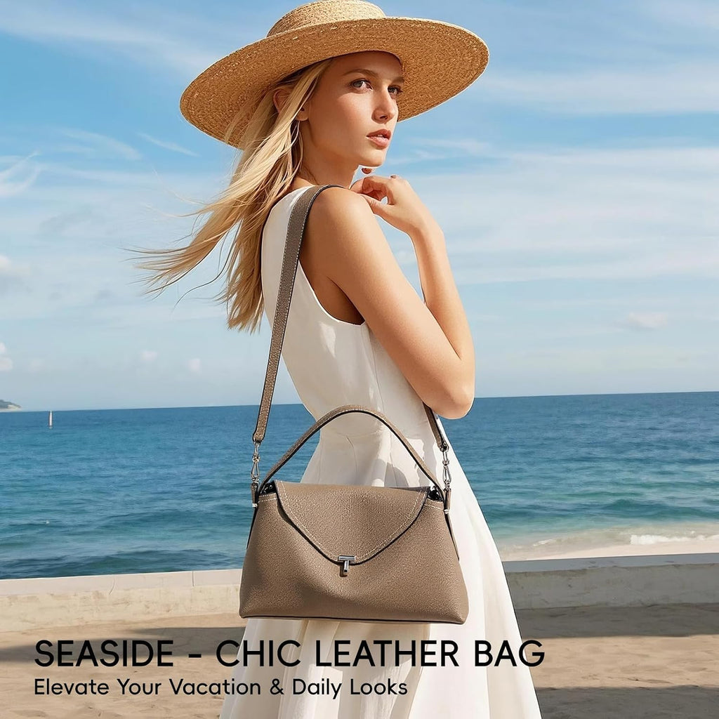 Leather Crossbody Bag For Women, Multiple Compartments For Everyday & Travel