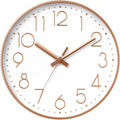 Daxsmy Wall Clock - 8 Inch Silent Non-Ticking Modern 3D Wall Clocks Battery Operated - Decorative Clock For Kitchen, Home Office, Bathroom, Bedroom(Rose Gold)
