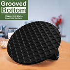 Ewfen Burger Press, 7" Round Heavy-Duty Cast Iron Smash Bacon Press Meat Steak With Wood Handle For Griddle, Sandwich, Nonstick Pan