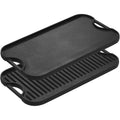 Lodge Pro-Grid Reversible Grill/Griddle - 20 Inches X 10.5 Inches - Dual-Sided Cast Iron Griddle - Double Burner Grill - Even Heat Distribution - Pfas-Free Non-Toxic Cookware