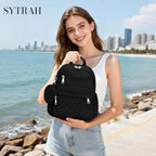 SYTRAH Mini Backpack for Women Small Backpack Purse, Anti Theft Backpack Waterproof Lightweight Puffer Back packs for Travel, Work with Coin Purse Black
