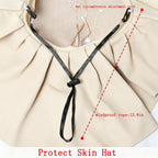 Sun Hats for Women Wide Brim Foldable Bucket Cap with Neck Flap Outdoor UV Protection Beach Hat for Summer Travel Beige