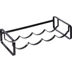 Amazon Basics Tabletop Stackable 4-Bottle Metal Wine Rack, Wine Storage, Space Saving, No Assembly Required, 3.74"D X 15.75"W X 7.87"H, Black
