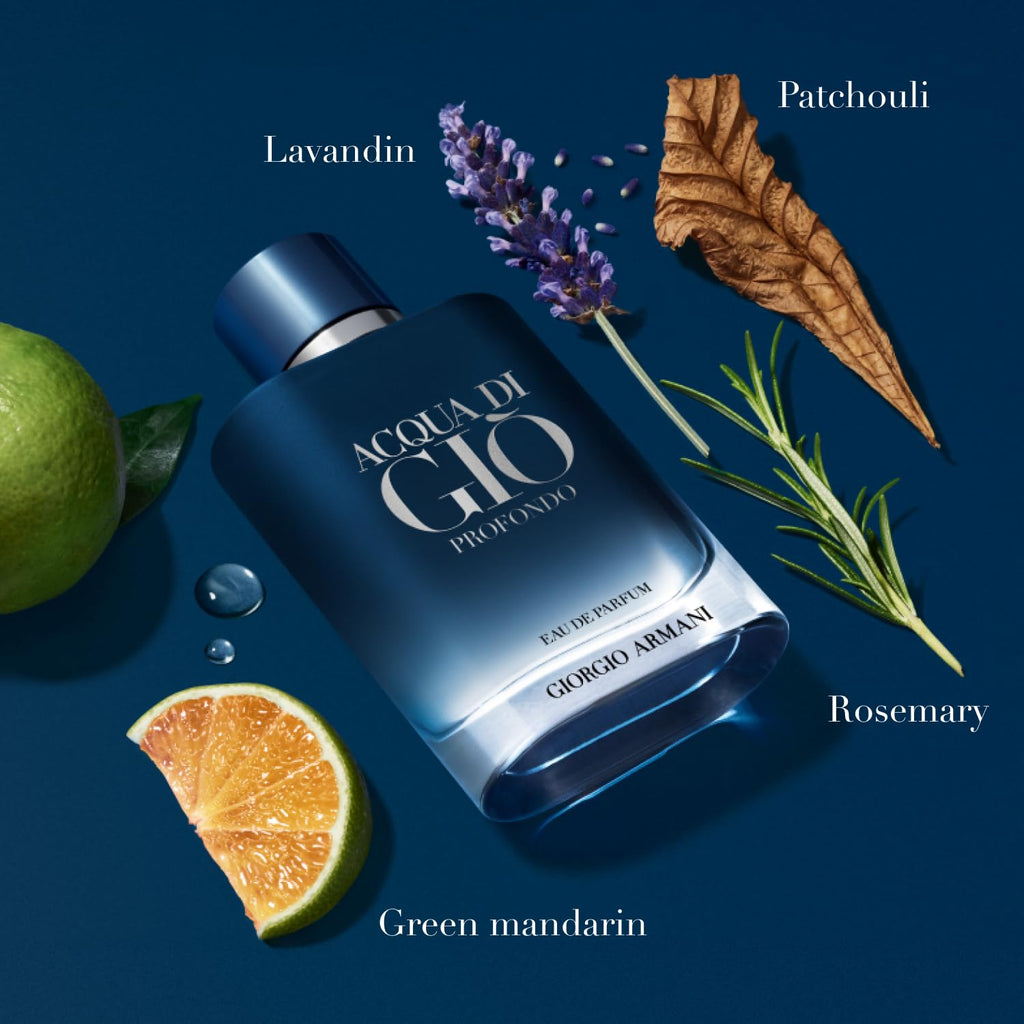 Armani Beauty – Acqua di Gio Travel Gift Set for Men – 2-Piece Mini Cologne Set – Eau de Toilette & Profondo Eau de Parfum – Fresh Aquatic Woody Scent – Marine Citrus Notes – 0.5 fl oz Each