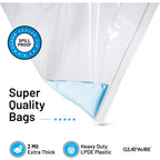 12 Large Storage Bags With Zipper Top - 5 Gallon Bags 18" X 24", Extra Large Plastic For Clothes, Travel, Moving, Large Reusable Freezer Bags, Bpa-Free, 2-Mil Thick