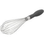 Amazon Basics Stainless Steel Wire Whisk Set For Cooking, Different Sizes, Easy To Hold Ergonomic Handle, 3 Piece, Black/Silver