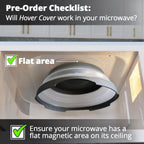 HOVER COVER Magnetic Microwave Splatter Cover with High Power, Strongest Magnetic Grip, Collapsible 12-Inch BPA-Free Food Lid, Vented Plate Guard, Dishwasher Safe, Space-Saving Storage - Black