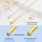 Jewlpire 18k Gold Plated 925 Sterling Silver Chain Necklace for Women, 1.2mm Cable Chain Necklace Thin & Dainty & Sturdy Women's Chain Necklaces 14/16/17/18/20/22/24 Inch