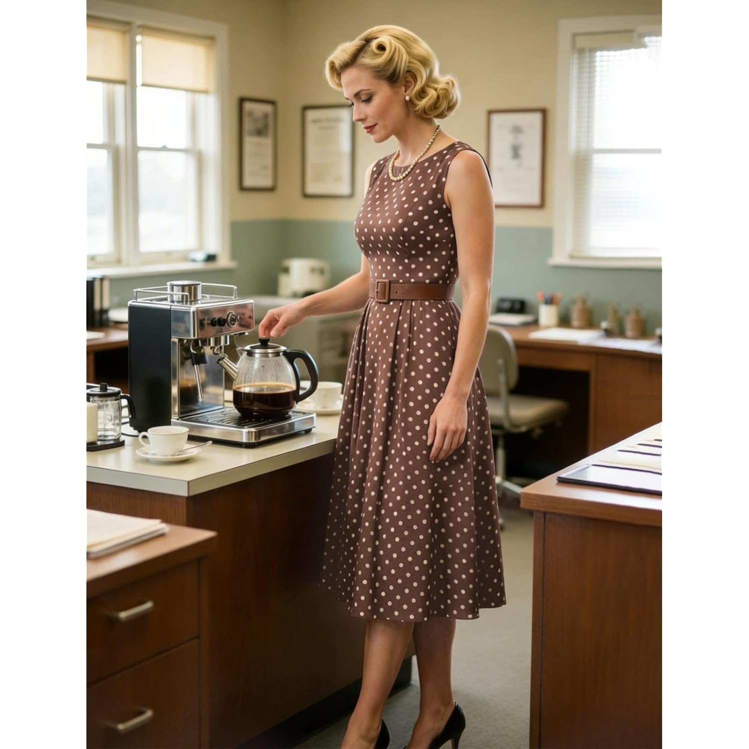 Simple Flavor Women'S Vintage Dress Sleeveless O-Neck Party Cocktail Dress