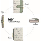 GAEKEAO Small Wallets for Women RFID Blocking Bifold Floral Vegan Leather Wallet Card Holder with Zipper Pocket ID Window