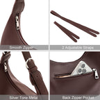 Hobo Bags For Women Soft Vegan Leather Crescent Shoulder Handbag Slouchy Tote Crossbody Purses