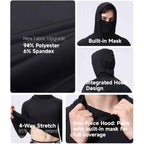 3 Pack Men'S Hooded Long Sleeve Shirt With Face Mask, Upf Sun Protection Stretch Workout Shirt For Running Cycling Fishing