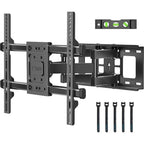 Bontec Full Motion Tv Wall Mount For 37-85 Inch Tvs, Hold Up To 132Lbs, Heavy Duty Swivel Tilt Tv Mount, Articulating Dual Arm Wall Mount Tv Bracket, Max Vesa 600X400Mm, Fits 16" Wood Studs