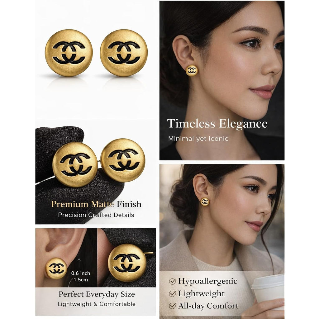 18Gold Luxury Letter Earrings for Women & Best Friends | Elegant Gold Stud Earrings Accessories for Valentine's Day, Birthday Gifts & All Occasions