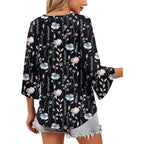 Wiholl Womens Tops Summer Outfits 2026 V Neck Shirts Womens Blouses Dressy Casual Bell Sleeve Fashion Clothing
