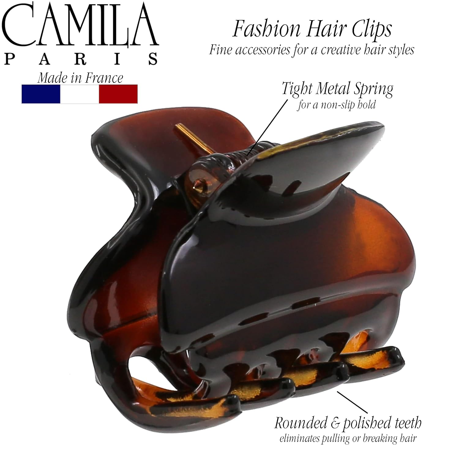 Camila Paris Cp3553 French Small Hair Clips For Women, 1.5" Small Claw Clip Fashion Styling Mini Hair Clip Accessories For Women, Strong Hold No Slip Grip Cute Claw Clips, Made In France