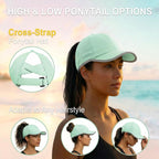 Women'S High Ponytail Baseball Cap, Criss Cross Ponytail Hat, Quick-Drying Sports Hat For Running, Golf, Hiking
