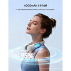 Jisulife Portable Neck Fan, Hands-Free Bladeless, 5 Speeds, 4000 Mah | Battery Operated Wearable Personal Fan, Twistable, Rechargeable Travel Essentials, Gifts For Women Men-Grey
