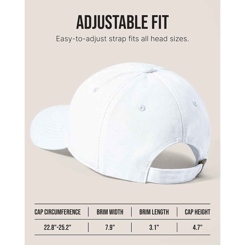 United States 250th Anniversary Celebration Hat, Low Profile Patriotic Cap Adjustable Baseball Cap for Men Women White