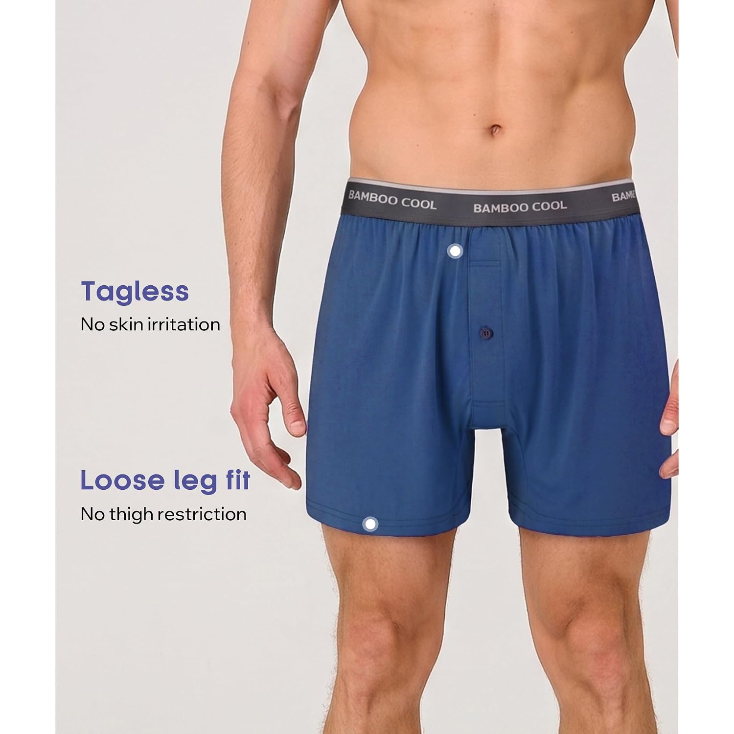 Bamboo Cool Men'S Underwear Boxer Shorts,Breathable Knit Boxers,Stretch And Relaxed Fit 4 Pack