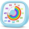 Visual Timer For Kids - 60 Minute Pomodoro Timers For Classroom Kitchen Office, Countdown Kids Timer Clock With Rainbow Disk, Desk Time Management Tool For Toddler With Silent Operation, Blue