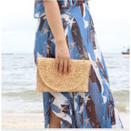 Freie Liebe Straw Clutch Purses for Women Summer Beach Bags Envelope Woven Clutch Handbags