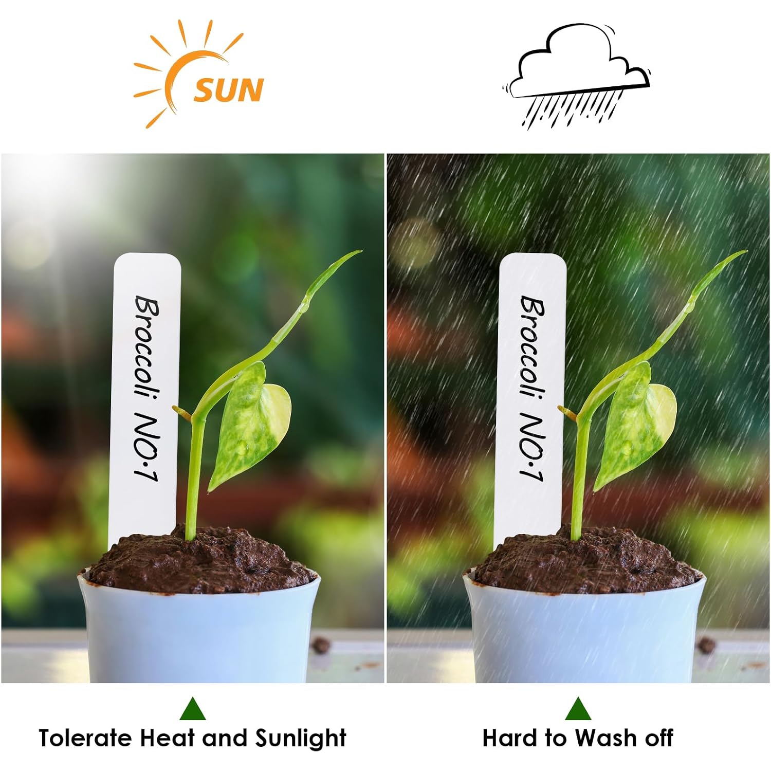Plant Labels, Outdoor Waterproof Garden Markers, Plastic Nursery Seed Plant Tags With Bonus A Permanent Marking Pen, Gardening Gifts For Women Men 120Pcs Darfukei