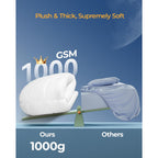 Kayfia Full Mattress Topper, Thick Mattress Pad For Back Pain Relief, White