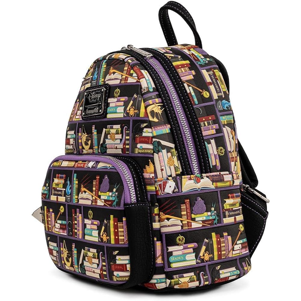Loungefly Disney Villains Books Womens Double Strap Shoulder Bag Purse, One Size, Multi