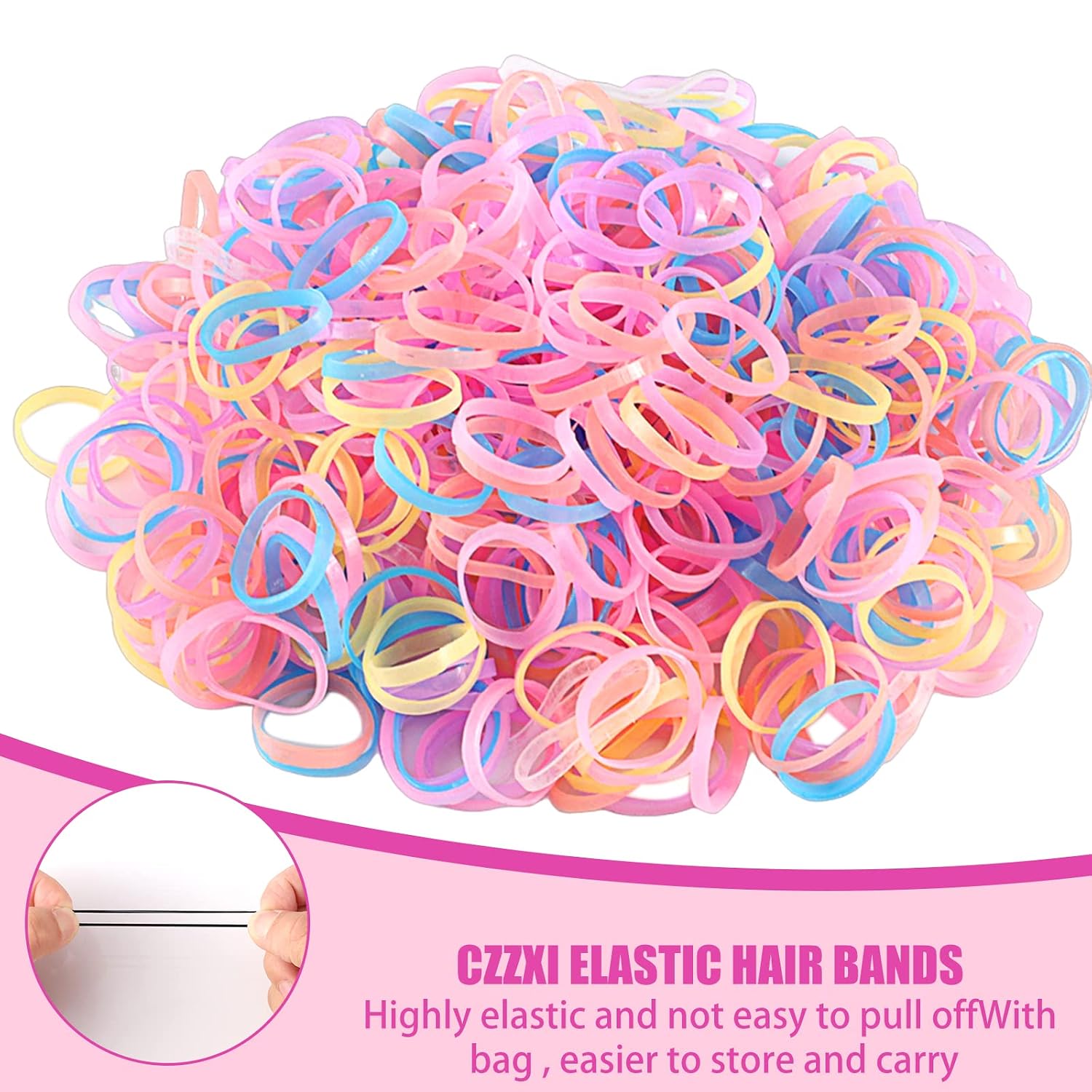 Colorful Mini Rubber Bands With Topsy Tail Styling Tools - Elastic Hair Ties, Hair Cutter, And Hair Accessories For Baby Girls And Women | Elastic Hair Ties, Hair Cutter, Hair Elastics, Baby Toddler Mini Hairs Ties For Girls, Hairs Accessories For Women