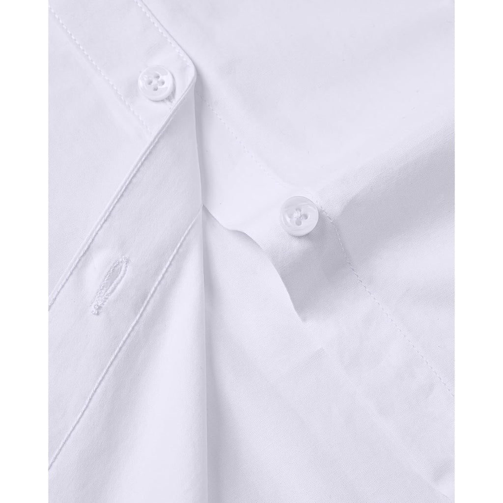 Siliteelon Button Down Shirts For Women Short Sleeve Cotton Dress Shirt Collared Wrinkle Free Work Business Office Blouse