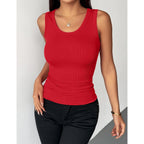 Zeagoo Womens Tank Tops 2026 Scoop Neck Ribbed Sleeveless Top Casual Basic Slim Fitted Knit Cami Tee Shirts