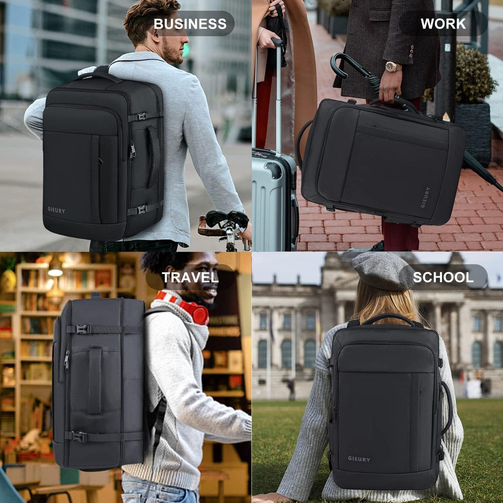 Tsa Flight Approved Laptop Backpack, 50L Expandable Carry On Backpack
