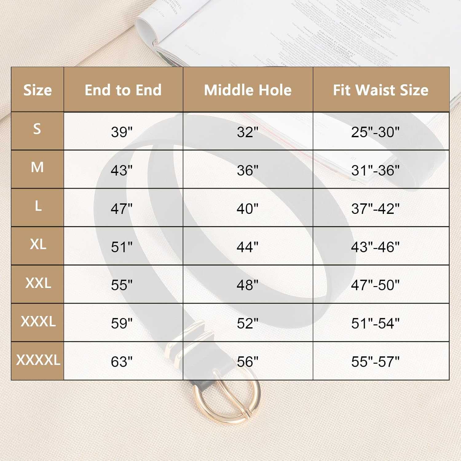 VONMELLI 2 Pack Women's Leather Belts for Jeans Dresses Fashion Gold Buckle Ladies Belt