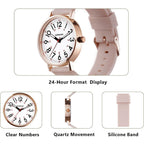 Cicininc Nurse Watch For Women,Analog Nursing Watches With 12/24 Hour Military Time,Second Hand