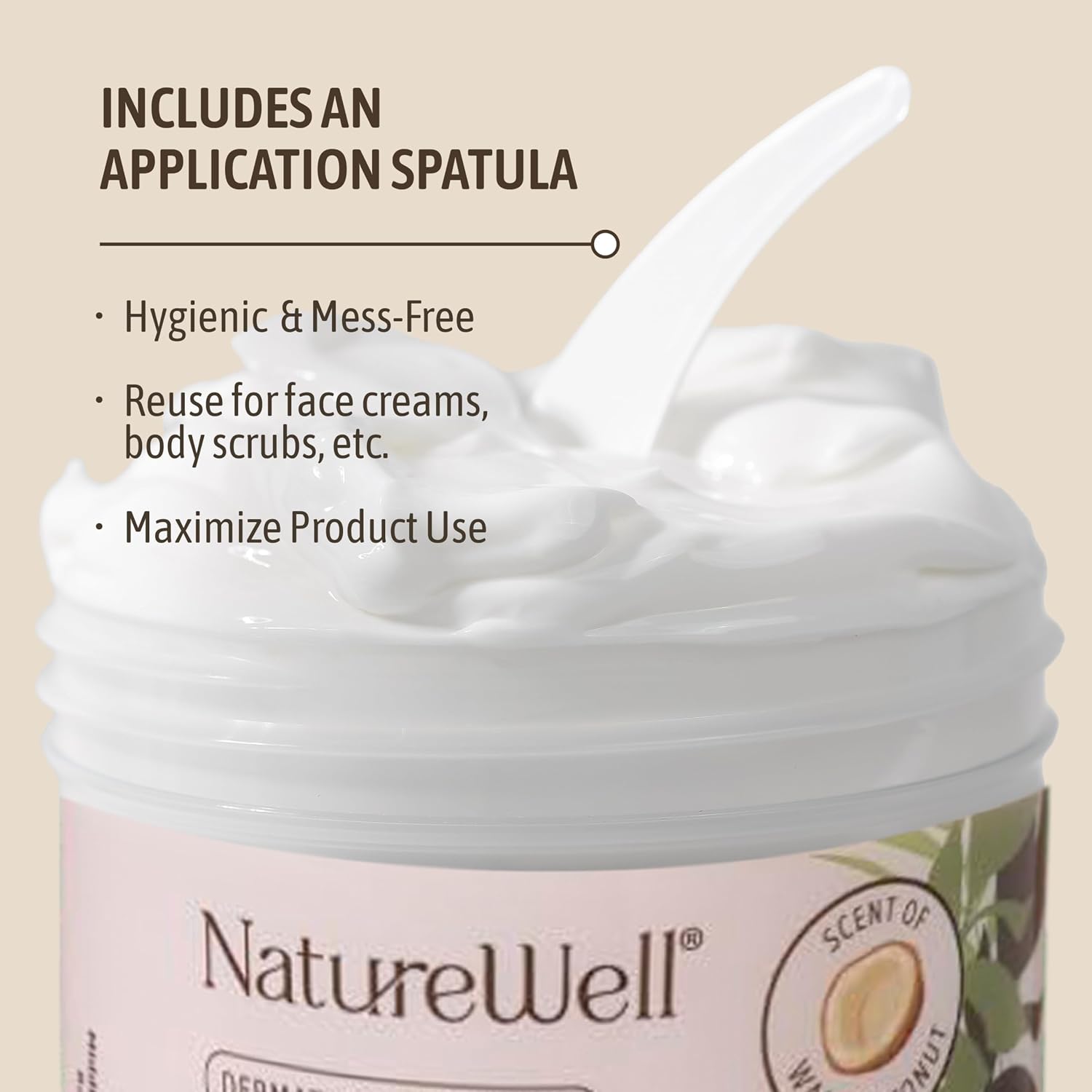 Nature Well Coconut Oil Moisturizing Cream For Dry Skin – Deep Hydration Lotion For Face, Body & Hands, Spa Quality Skincare, Softens & Smooths, Non-Greasy, Fast Absorbing, Scented (10 Ounce)