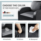Homall Recliner Chair, Recliner Sofa Pu Leather For Adults, Recliners Home Theater Seating With Lumbar Support, Reclining Sofa Chair For Living Room (Black, Leather)