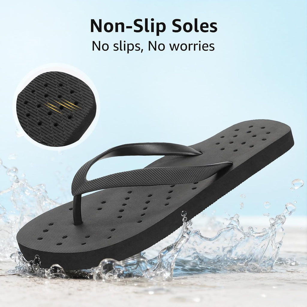 Stq Womens Shower Shoes Pool Beach Flip Flops With Arch Support | Non-Slip, Quick-Dry, Supportive, Lightweight Water-Friendly Eva, Easy To Clean