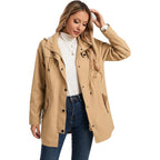Saphirose Women'S Rain Jacket Waterproof Rain Coat With Hood Outdoor | Long, Windbreaker, Raincoat, Lightweight, Drawstring Waist, Snap Pockets, Camping, Travel, Daily Wear, Walking Dog