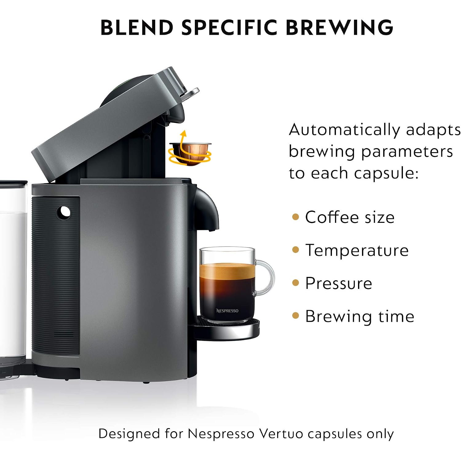 De'Longhi Nespresso Vertuo Plus Coffee And Espresso Maker By De'Longhi, Titan