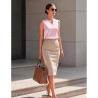 Zeagoo Silk Satin Tank Tops for Women V Neck Business Work Blouses Summer Dressy Casual Sleeveless Shirts