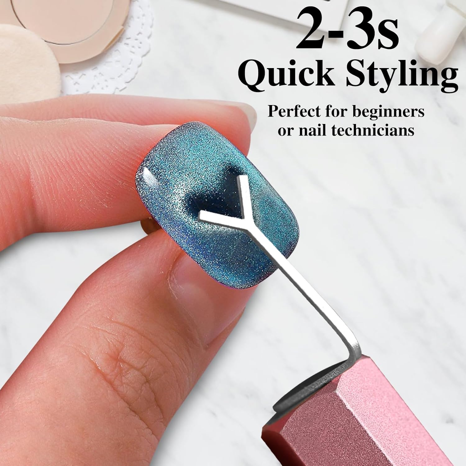 Heart Cat Eye Nail Magnet Tool,4 Pcs Professional Stainless Steel Heart Cat Eye Nail Magnet for Nails for Cat Eye Gel Nail Polish,Suitable for Personal DIY, Nail Studio or Nail Salon
