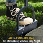 Colwelt Saw-Tooth Edger Lawn Tool, Half Moon Lawn Edger With T-Grip, Sidewalk Grass Long Handled Step Edger, 38-Inch