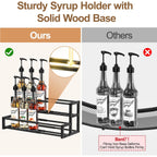 Expandable Coffee Syrup Organizer, Enlarged 6-12 Bottles Syrup Stand | Width Adjustable Syrup Rack For Coffee Bar Accessories, Small Wine Rack, Space-Saving Storage Bottle Rack For Syrup, Wine