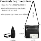 befen Genuine Leather Crossbody Bags for Women, Anti-Theft Shoulder Purse with Built in RFID Wallet for Travel