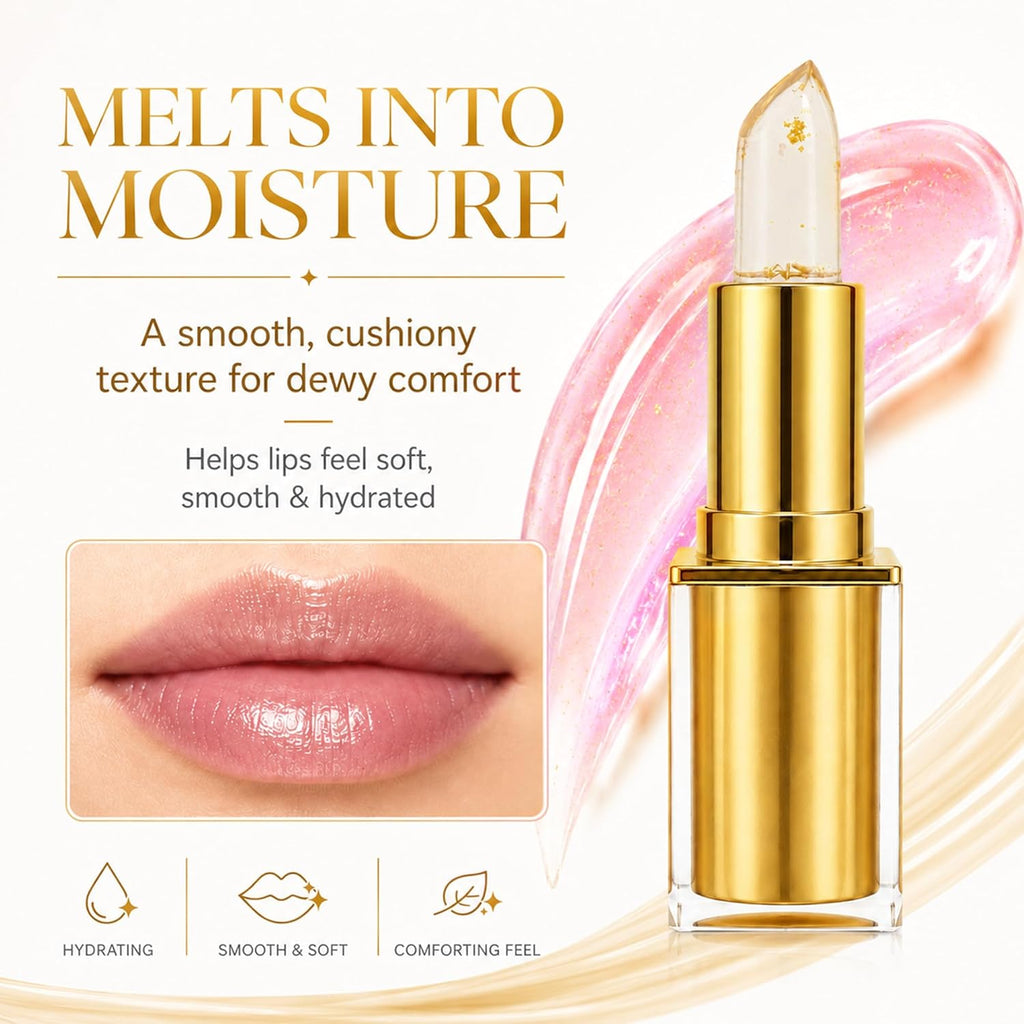 pH Color Changing Lipstick 2 Pack, pH Reactive Lip Tint with Glossy Finish, Clear Moisturizing Lip Balm, Personalized Pink Shade for Daily Makeup