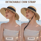 Beach Hats for Women, Sun Straw Hat for Women, UPF 50+ UV Sun Protection Sun Hat Womens, Foldable Floppy Sun Hat