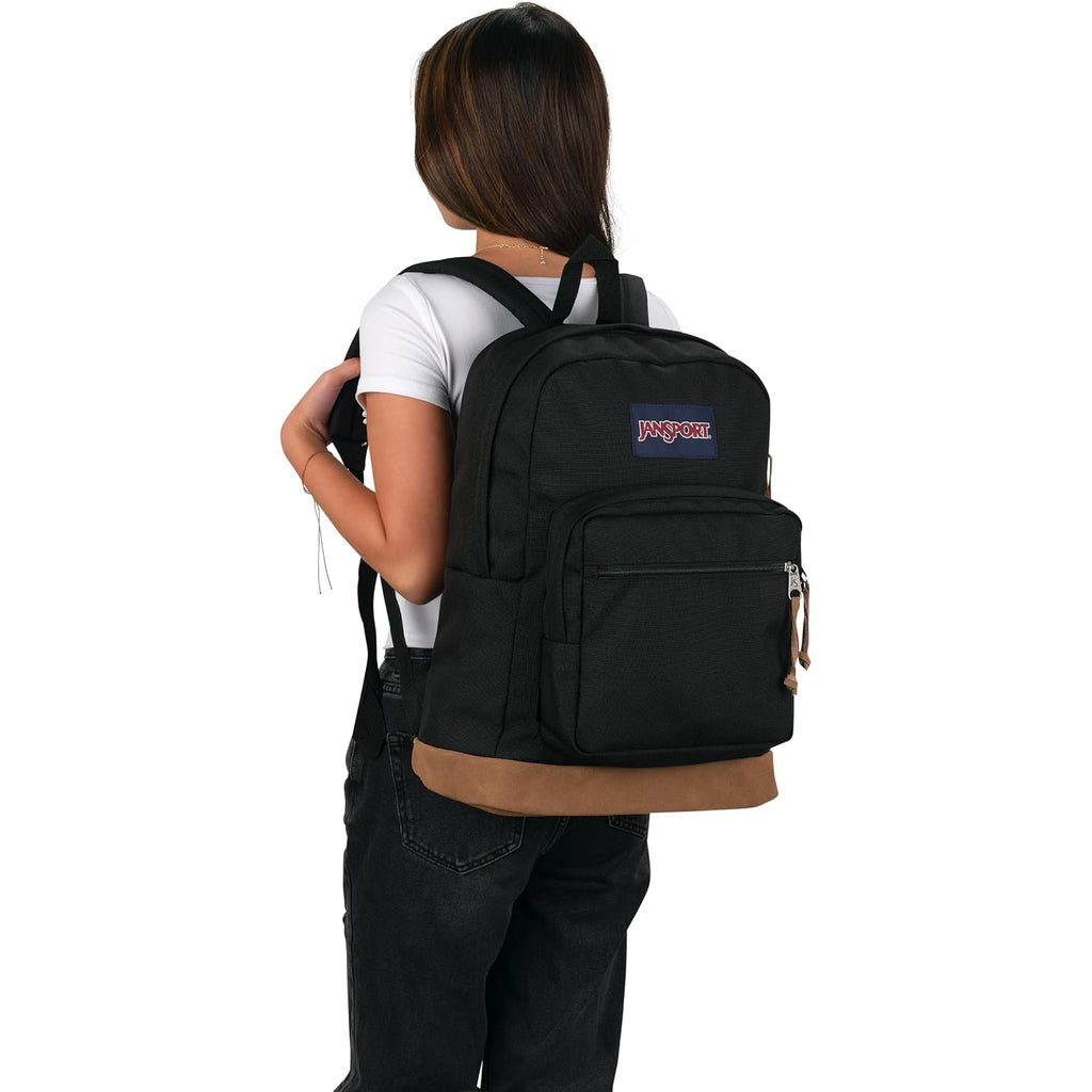 Jansport Right Pack Backpack - Durable Daypack With Padded 15" Laptop Sleeve, Spacious Main Compartment & Integrated Water Bottle Pocket - Black