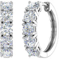 2 to 3 1/10 Carat Natural Diamond Hoop Earrings for Women in 14K Gold - IGI Certified