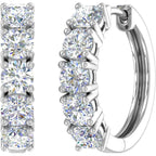 2 to 3 1/10 Carat Natural Diamond Hoop Earrings for Women in 14K Gold - IGI Certified